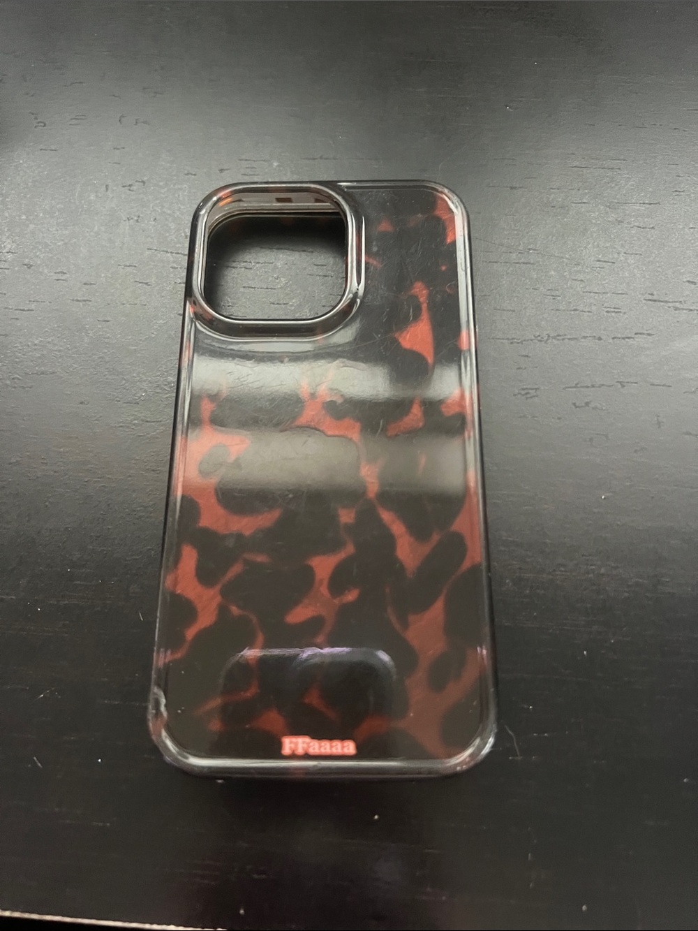 Clear Black & Red Tortoiseshell Phone Case - Unbranded 13 pro